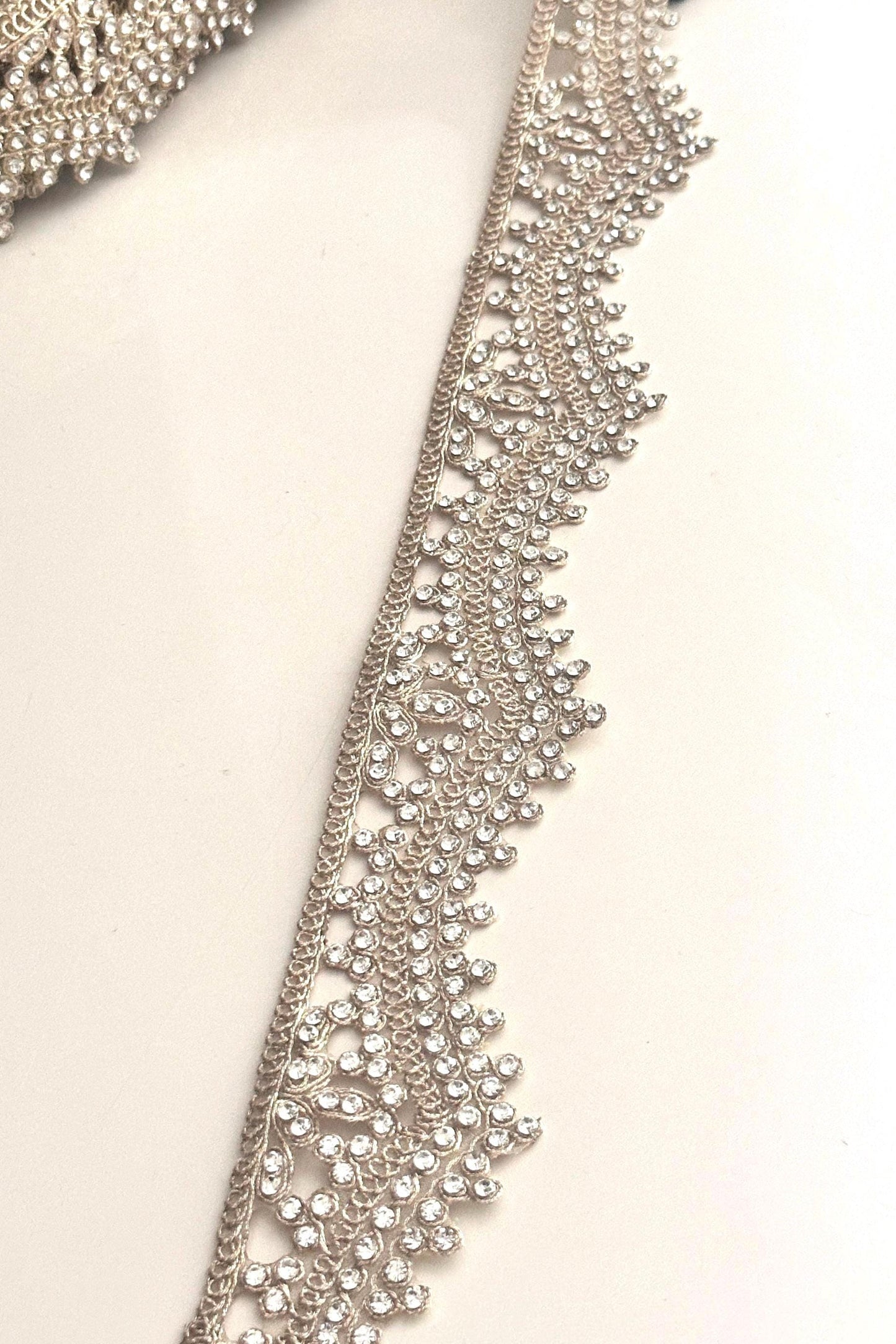 RhineStone Bridal Headpiece & Wedding Veil Trim Fabric Rhinestone Waist Band