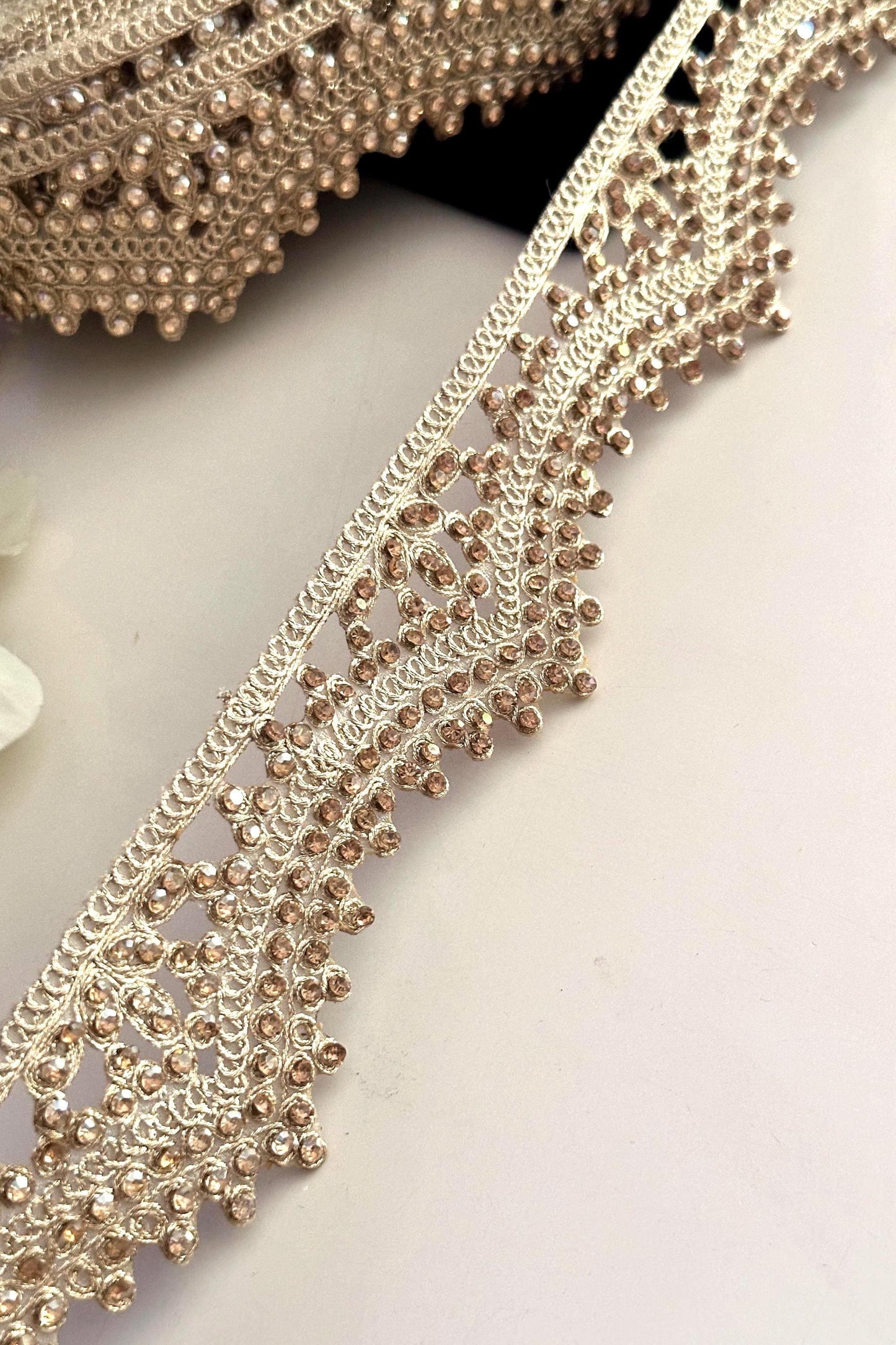 RhineStone Bridal Headpiece & Wedding Veil Fabric Trim Rhinestone WaistBand
