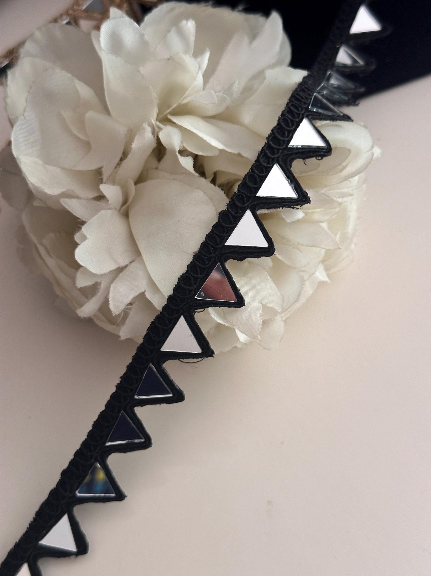 Mirror Trim Geometric Pattern Indian Embroidery Ribbon for Wedding Dress