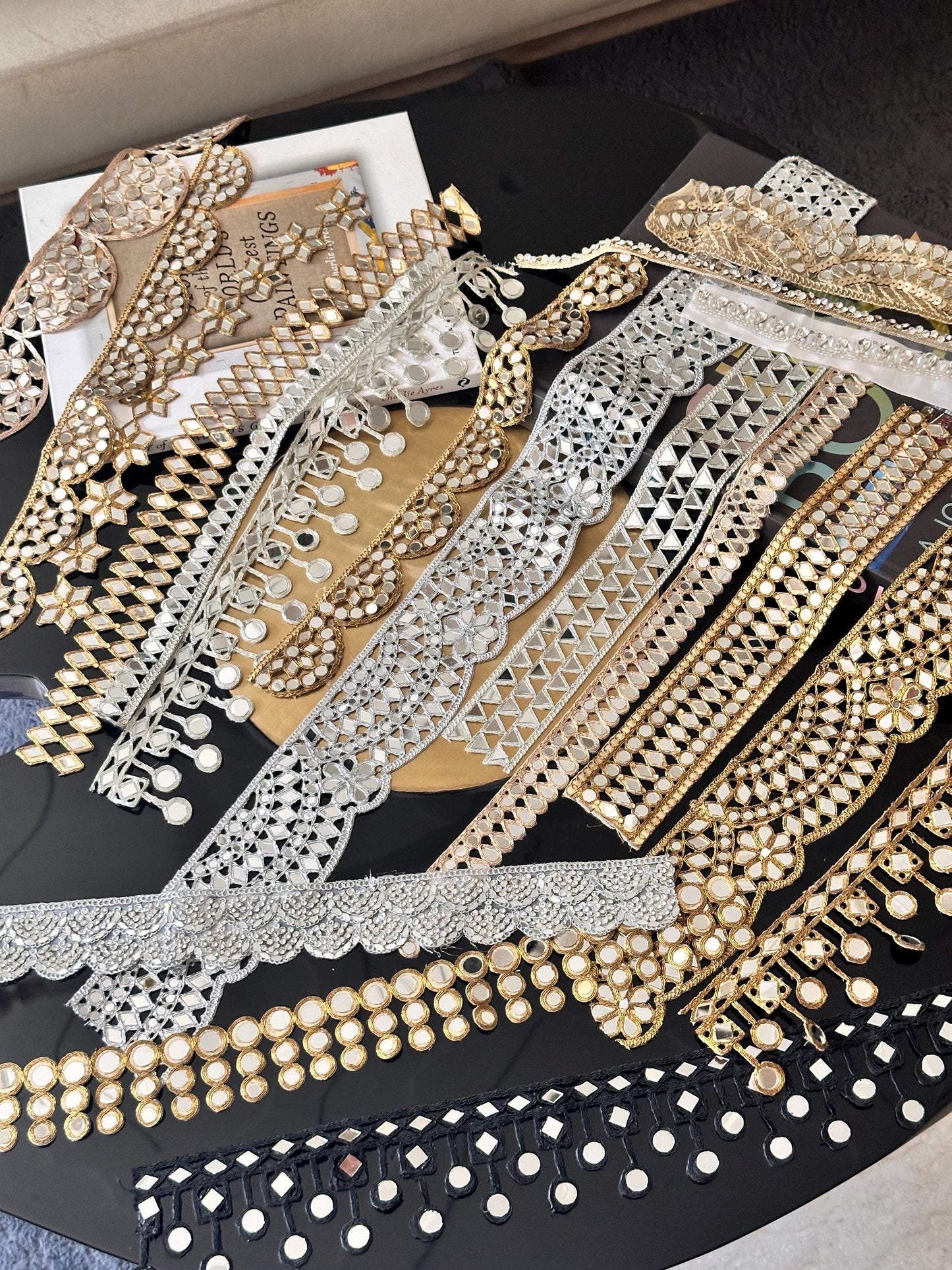 Mirror Trim Wedding Favour DIY Jewellery Kit 3 Each Assorted Choker & Waist Belt for Christmas Bachelorette Party Beach Wedding Girl Trip