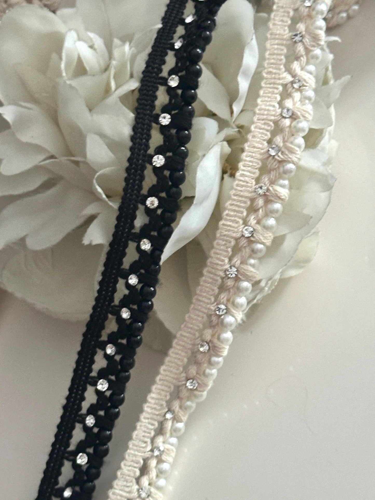 By Yard Faux Pearl Bead Tassel Fringe Lace Edge Trim Ribbon Edging Trimming Fabric Embroidered Applique