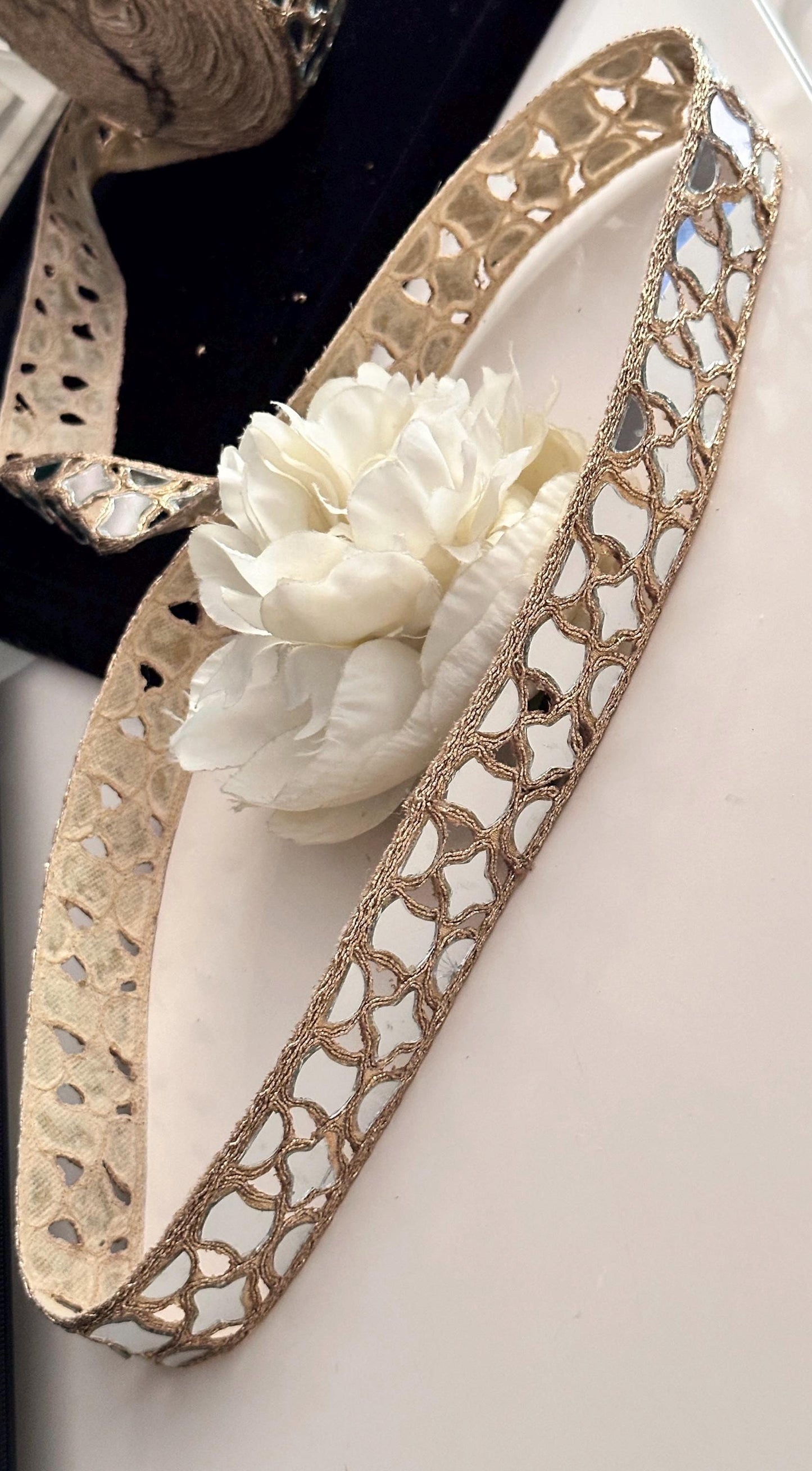 Mirror Choker Trim Indian Resort Wear Fashion Fabric Trim Music Festival Accessory