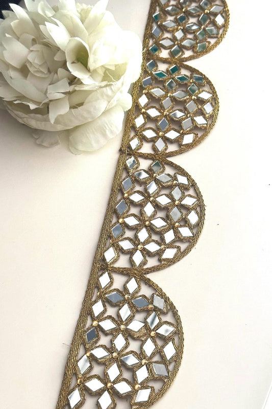 Scallop Mirror Work Border Belts Antique Gold