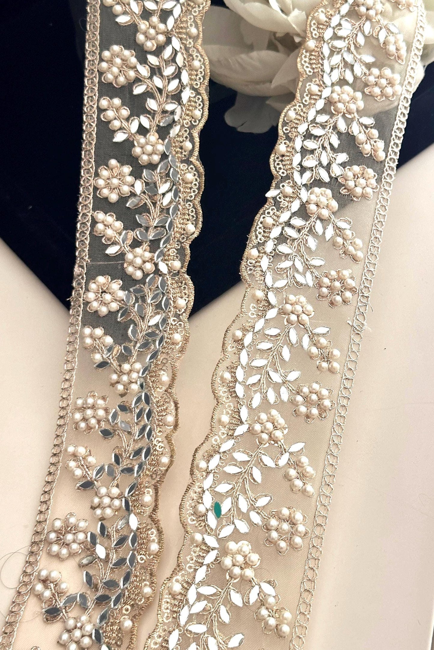Light Gold Wedding Veil Lace Bridal Sash Flower Girl Headpiece Accessory