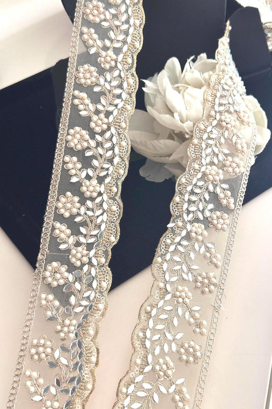 Wedding Veil Lace Bridal Sash Light Gold