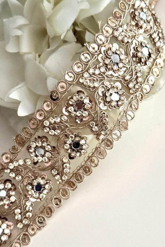 Floral Sheer Embroidery Trim