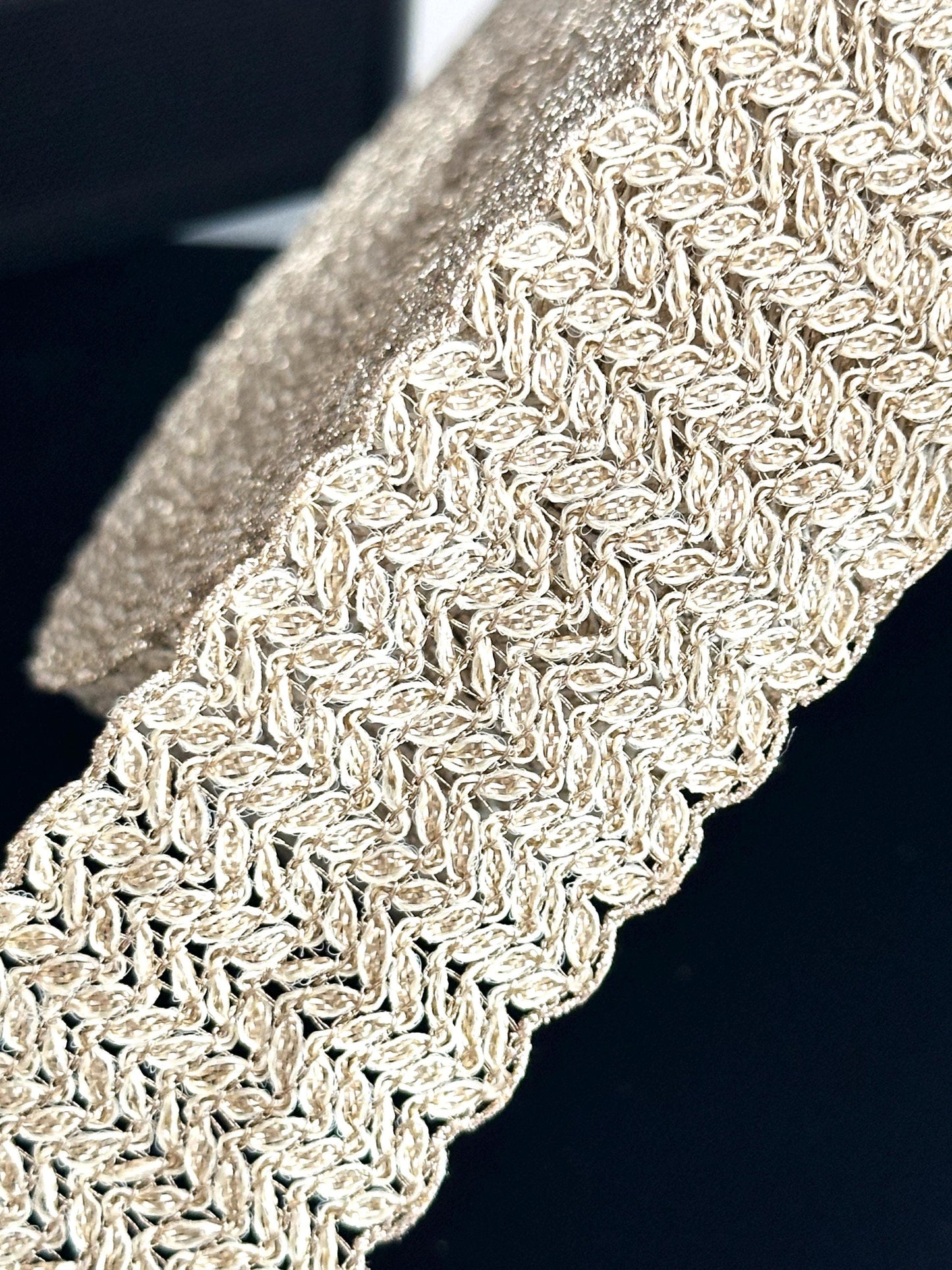 Metallic Gold Lace Trim Ribbon Indian Fabric Lace Embellishment for Crafting Sewing Party Trim