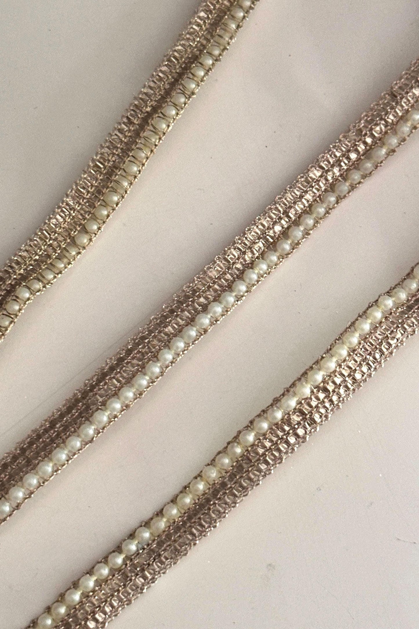Pearl Seed Indian Lace Gold Edging Crafting Lace Thin 0.5cm Sari Dupatta Trim