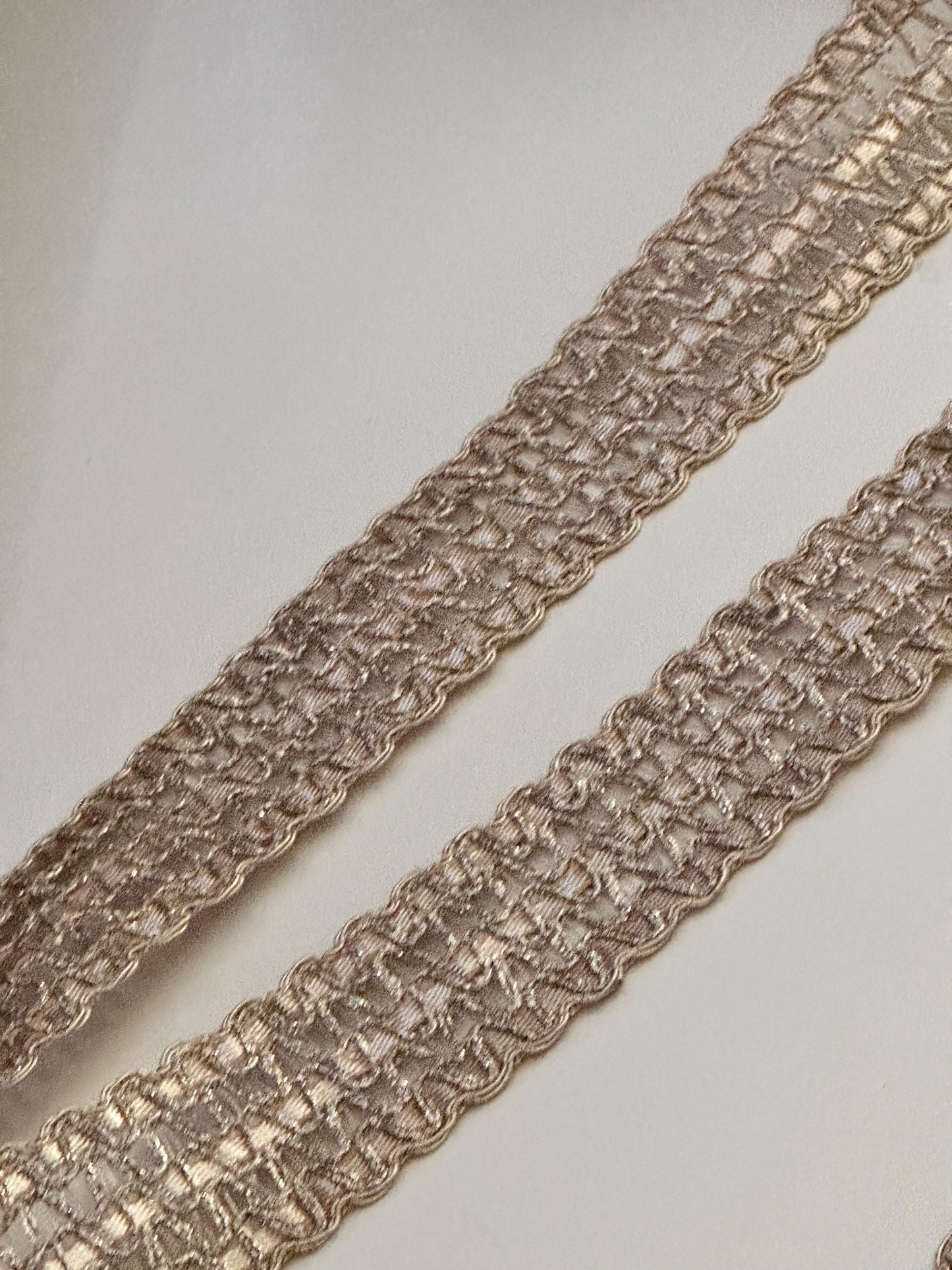 Gold Metallic Thread Sequin Work Ribbon Decorative Indian Embroidery Band For Saree Dupatta
