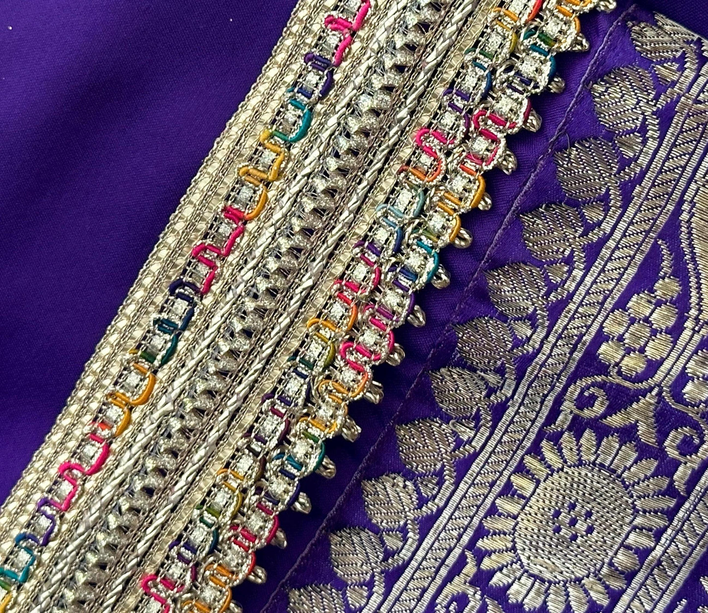 Rainbow Decor Metallic Lace With Sequin Thread Work Boho Zari Decorative Trim For crafting festive custom add-on bandana lace by yard