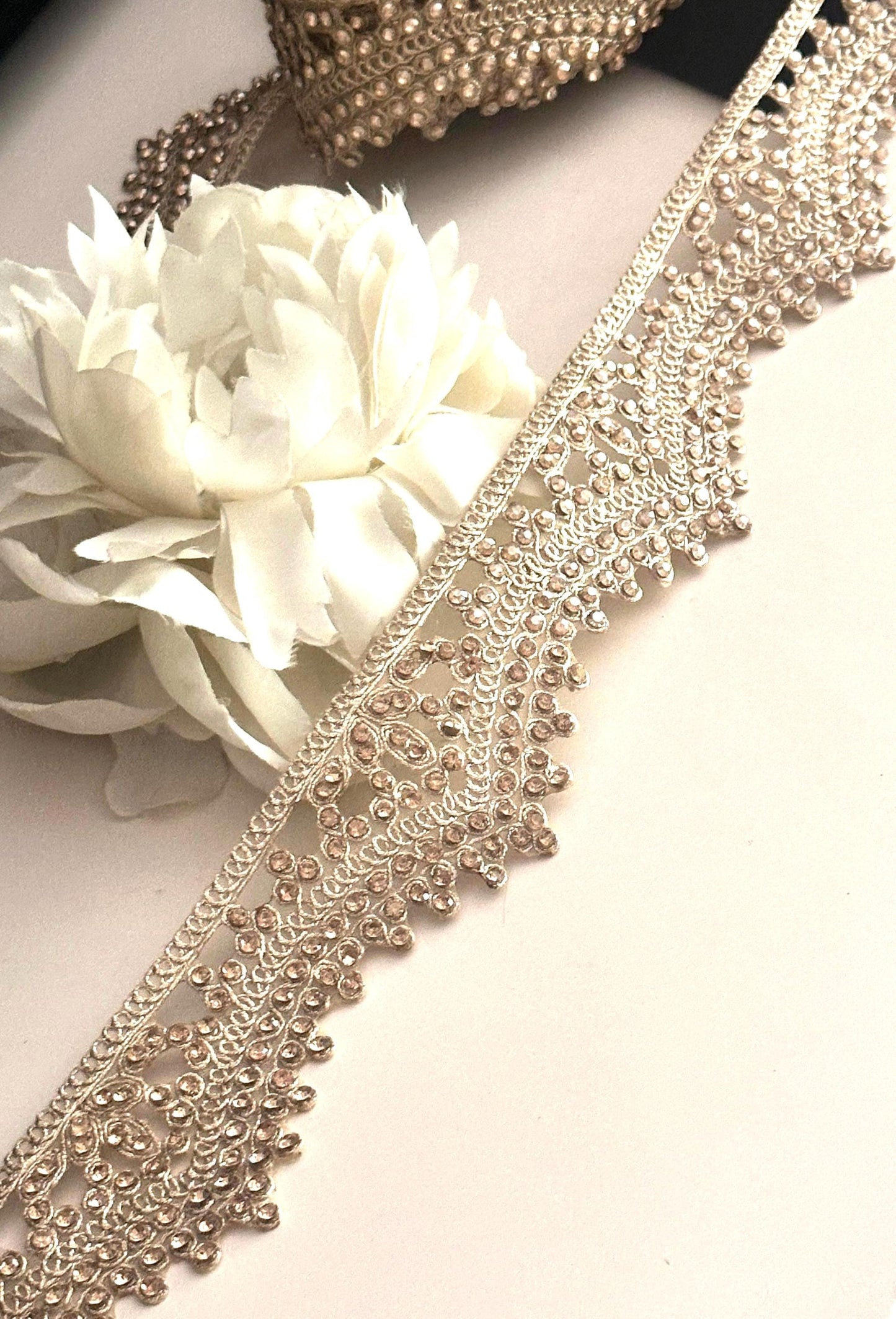 RhineStone Bridal Headpiece & Wedding Veil Fabric Trim Rhinestone WaistBand