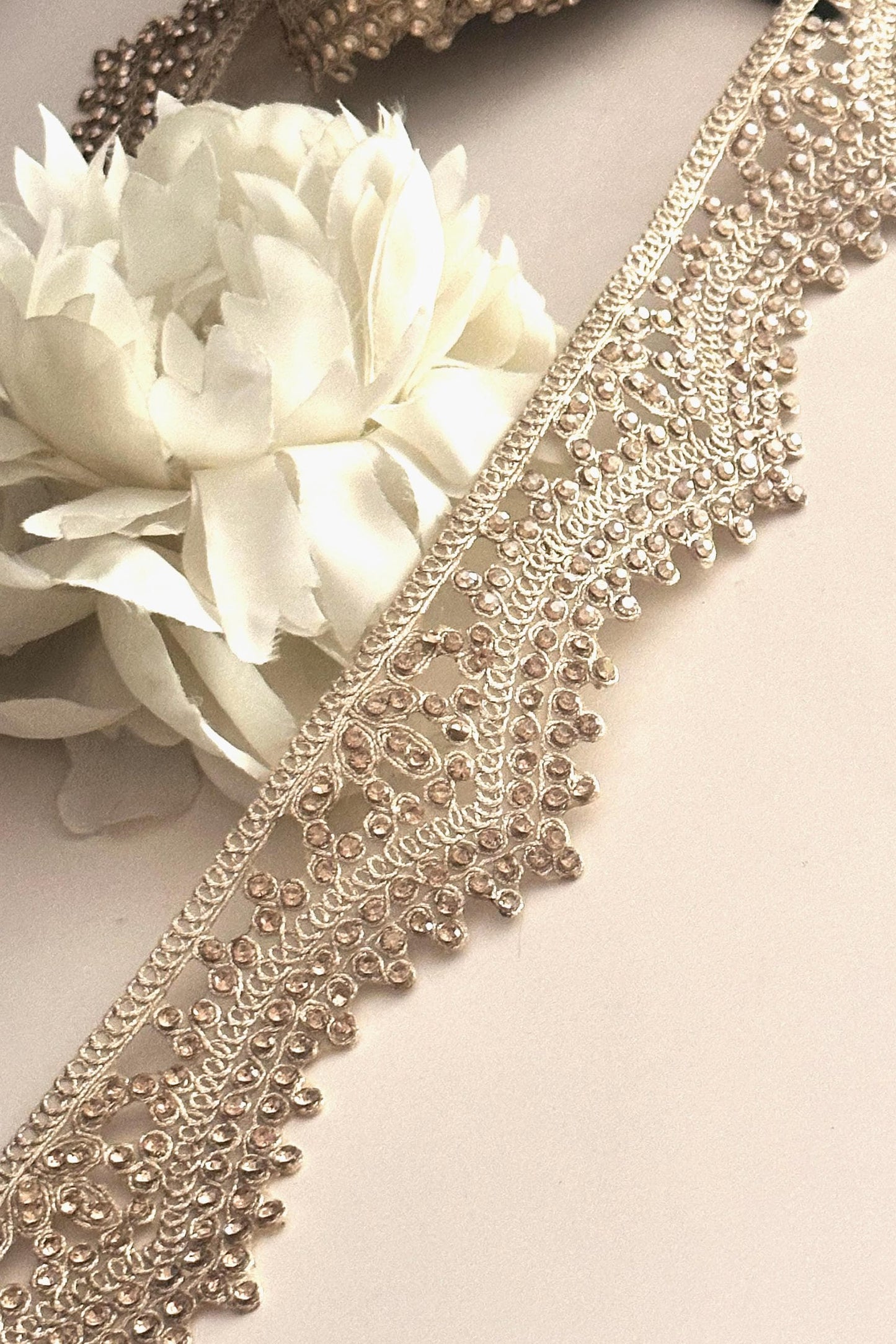 RhineStone Bridal Headpiece & Wedding Veil Fabric Trim Rhinestone WaistBand