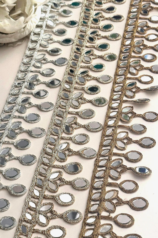 Oval Mirror Lace Gold Antique & Silver