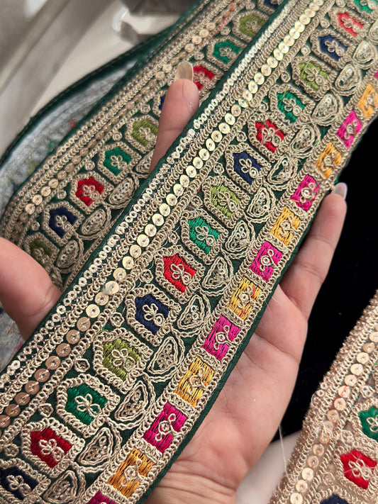 Traditional Zari Sari Border Multicolor