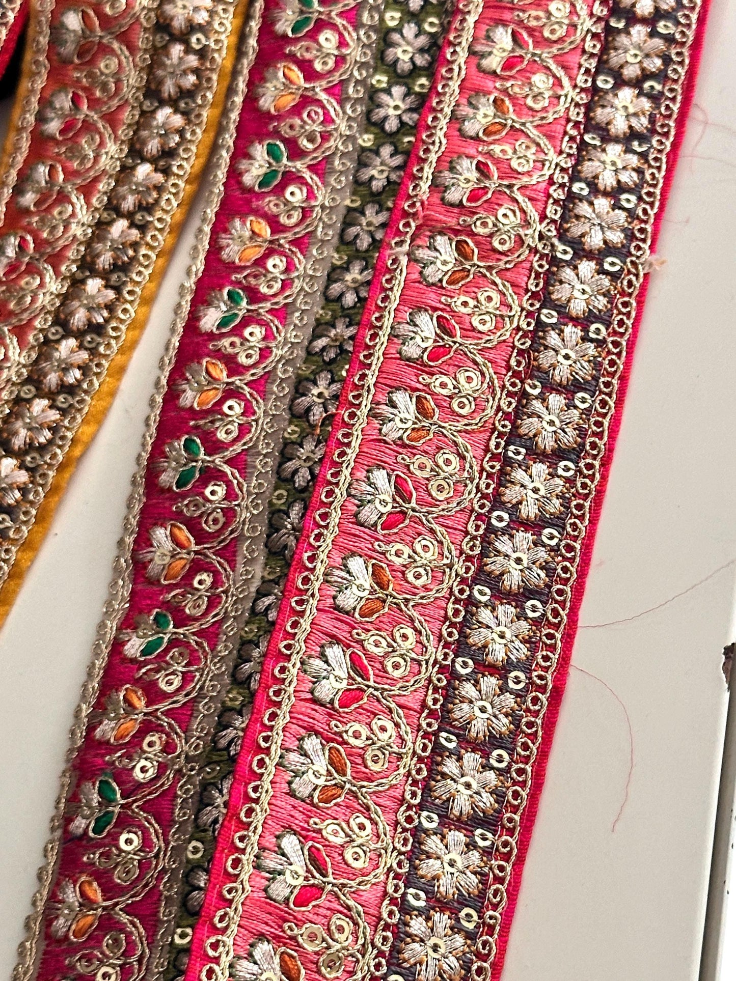 Bridal Traditional Indian Lace For Saree Lehnga Festive Night Zari Jewel Tone Border Trim