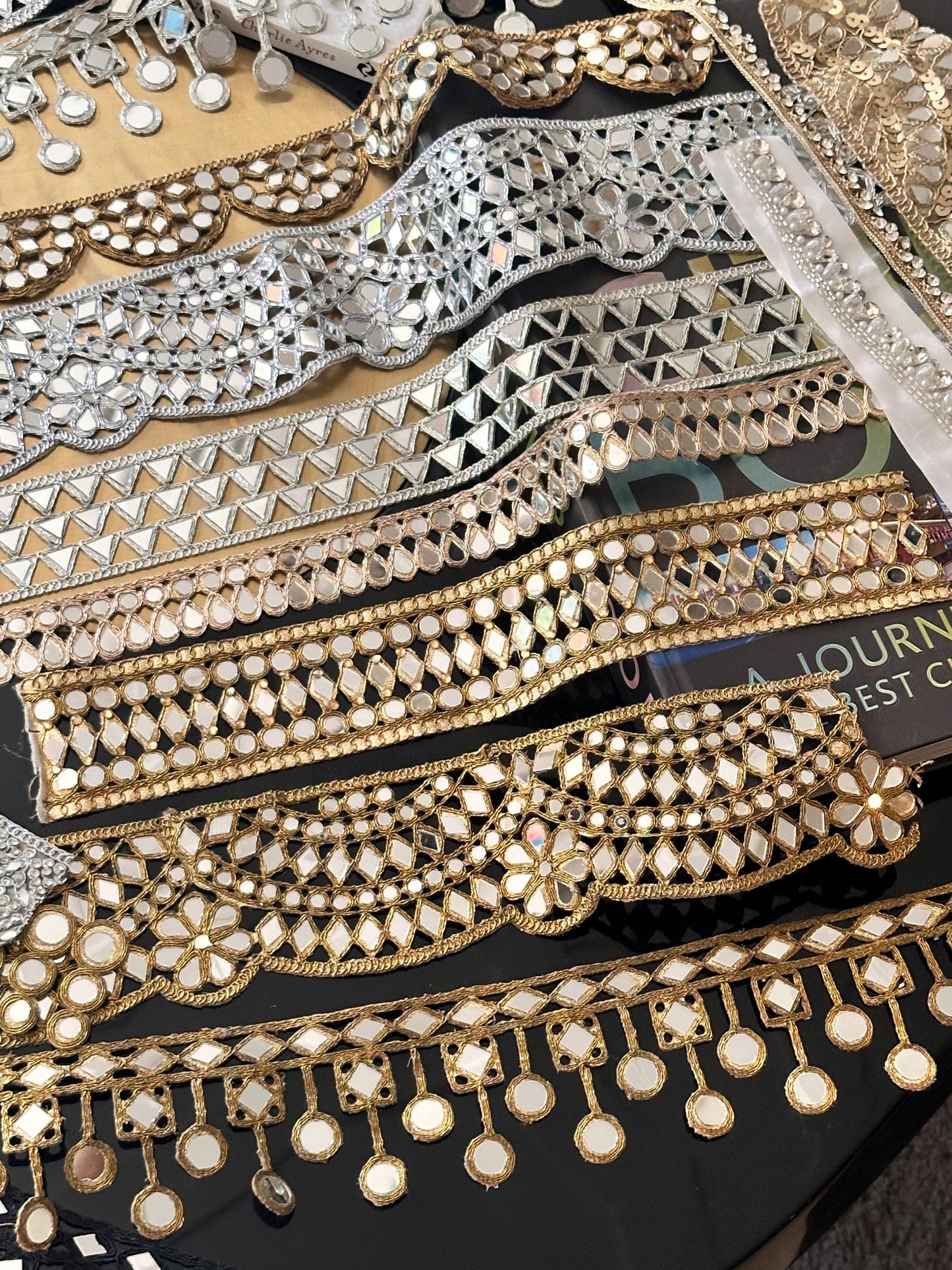 Mirror Trim Wedding Favour DIY Jewellery Kit 3 Each Assorted Choker & Waist Belt for Christmas Bachelorette Party Beach Wedding Girl Trip