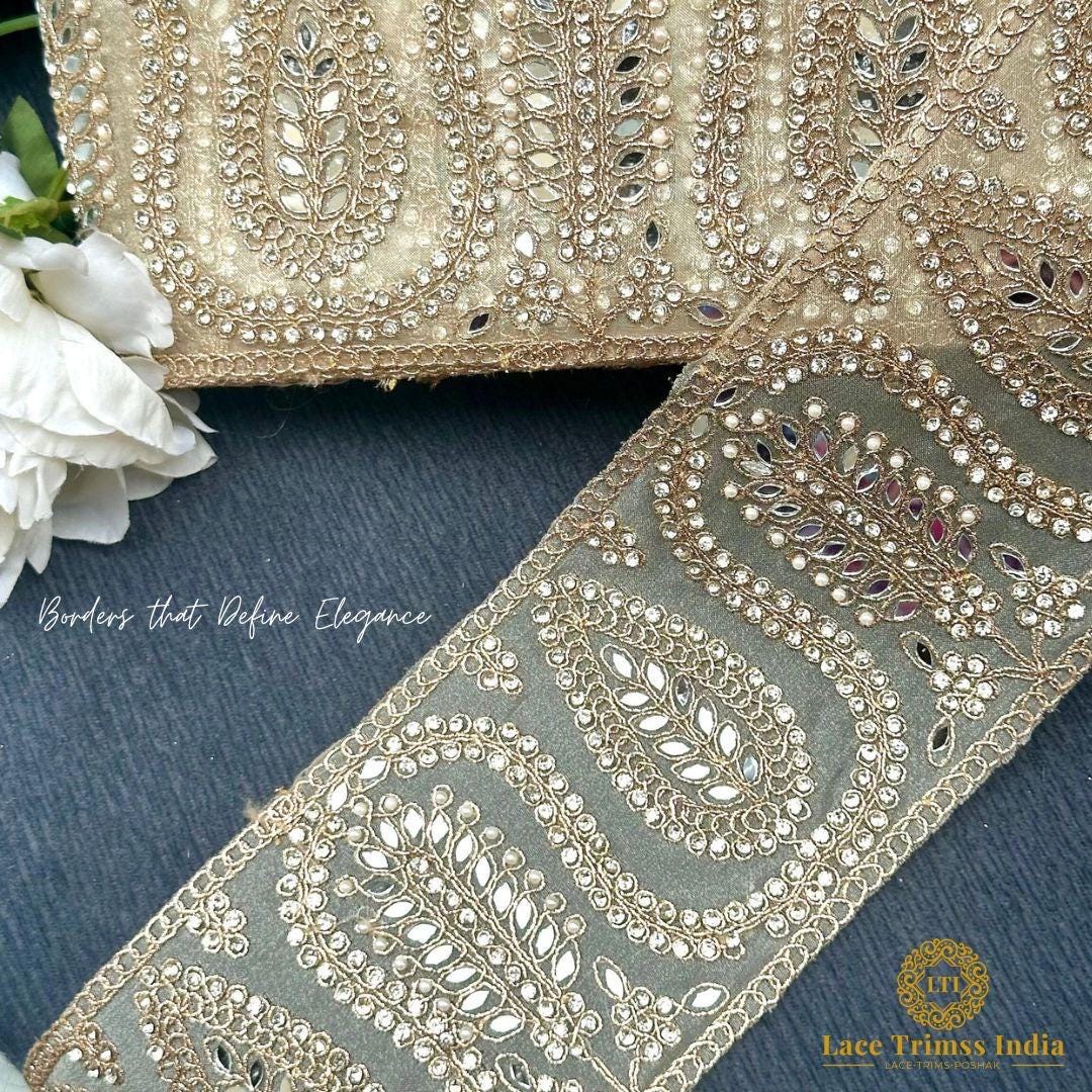 Elegant Wedding Veil with Mirror & Zircon Embellished Lace Luxe Bridal Veil