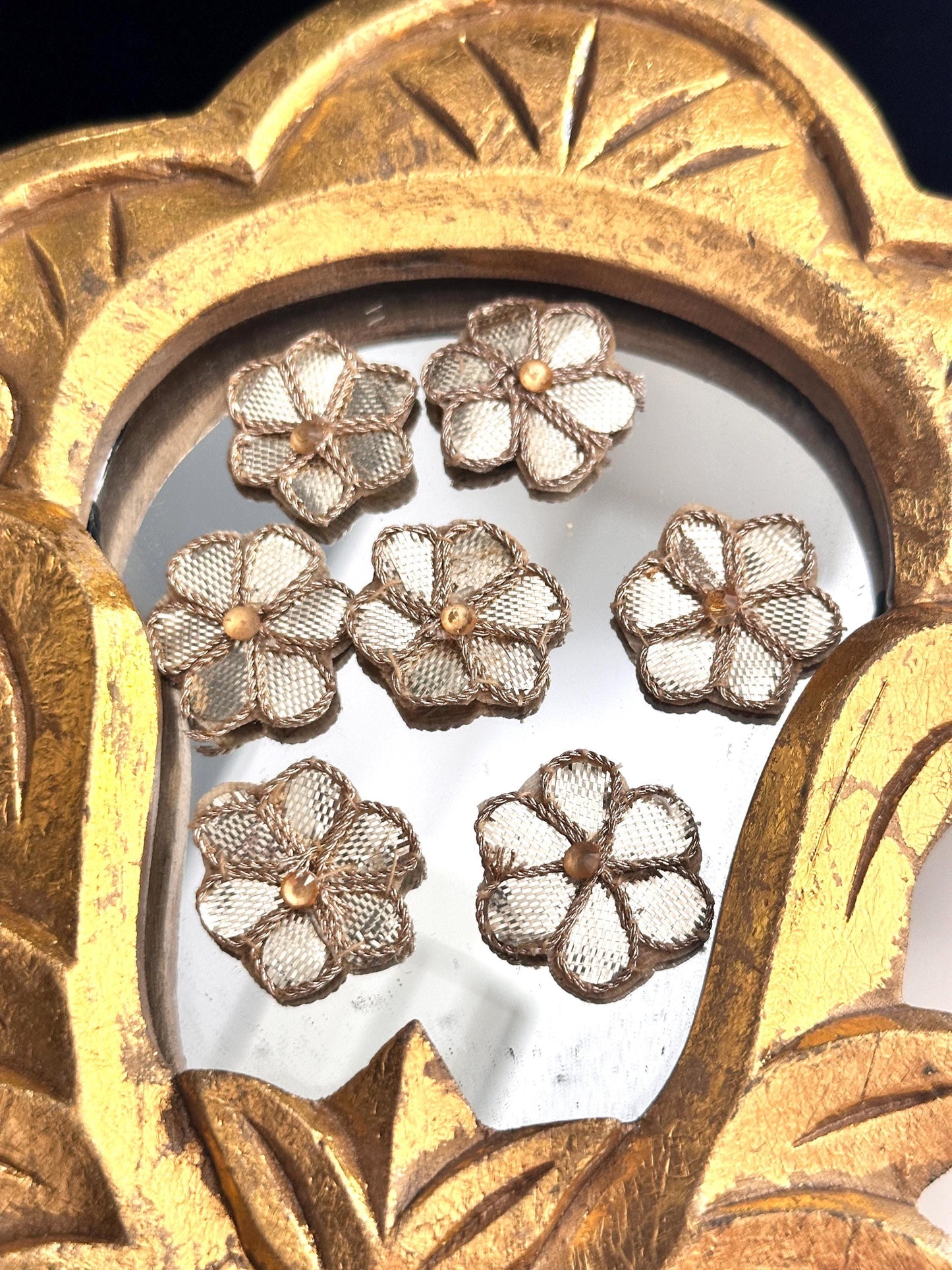 Applique Patch Bullion Zardosi Handmade 25pc Embellished Appliques Sewing