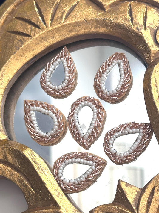 Handmade Mirror Leaf Applique Gold