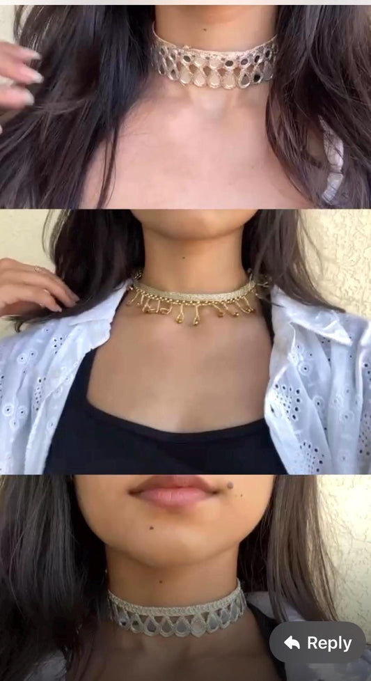 TearDrop Real Mirror Trim Lace Silver