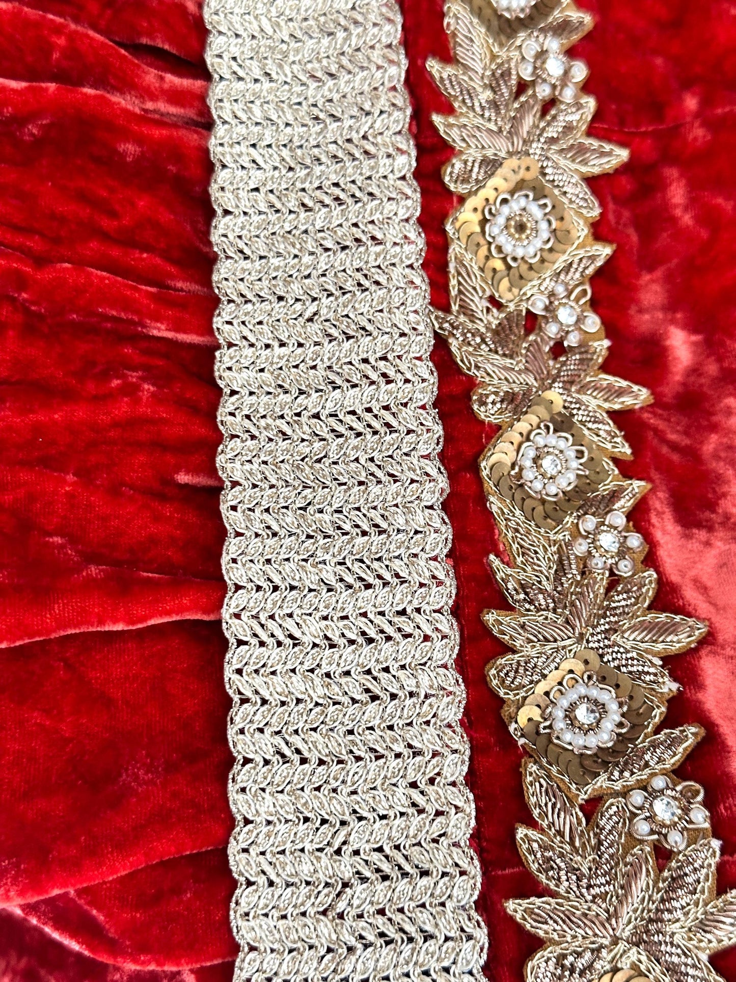 Metallic Gold Lace Trim Ribbon Indian Fabric Lace Embellishment for Crafting Sewing Party Trim