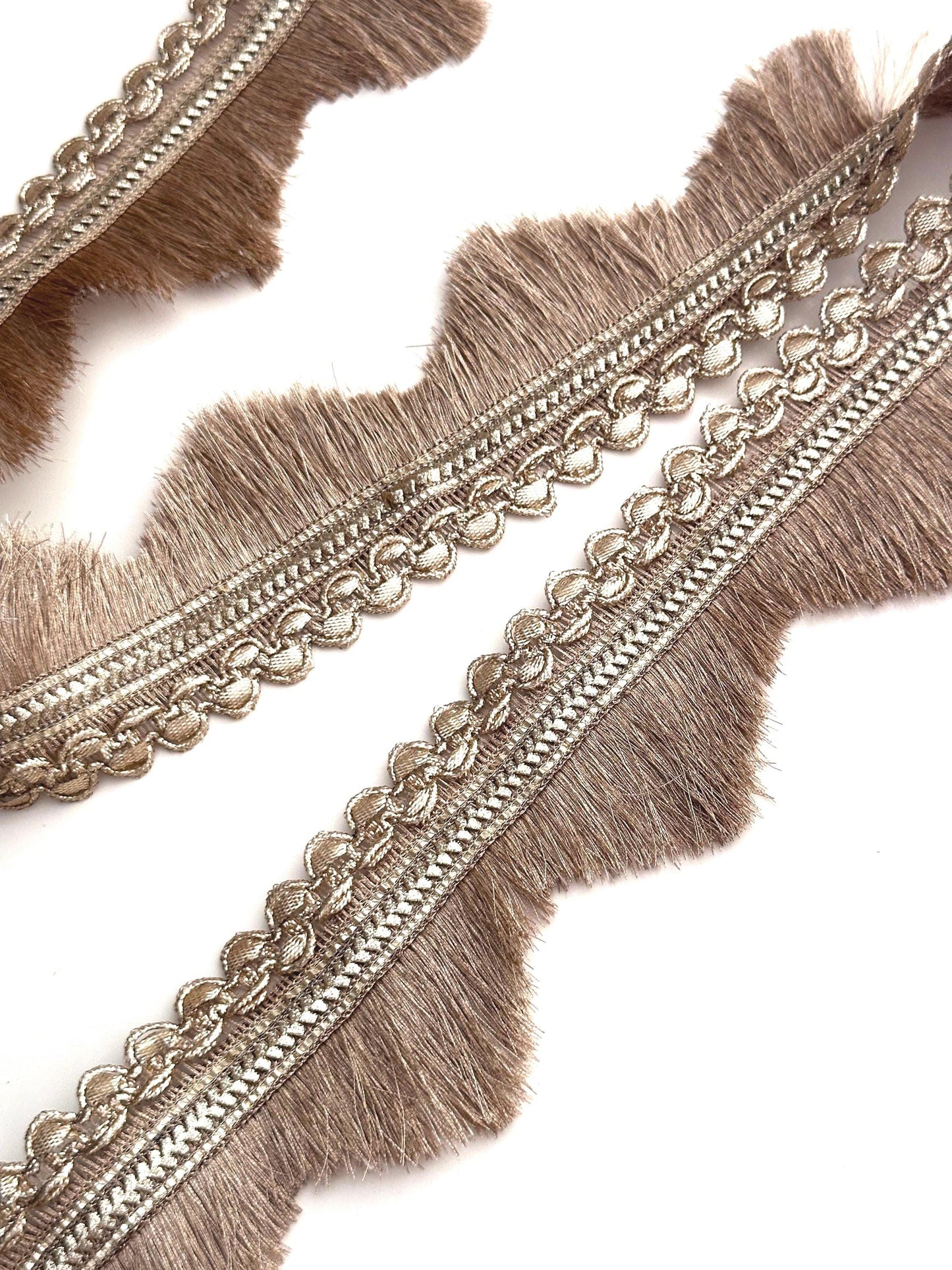 Gold Metallic Fringe Gold Trim Fringe Tassel Saree Border Lace Wedding Gown Tassel Lace Trim