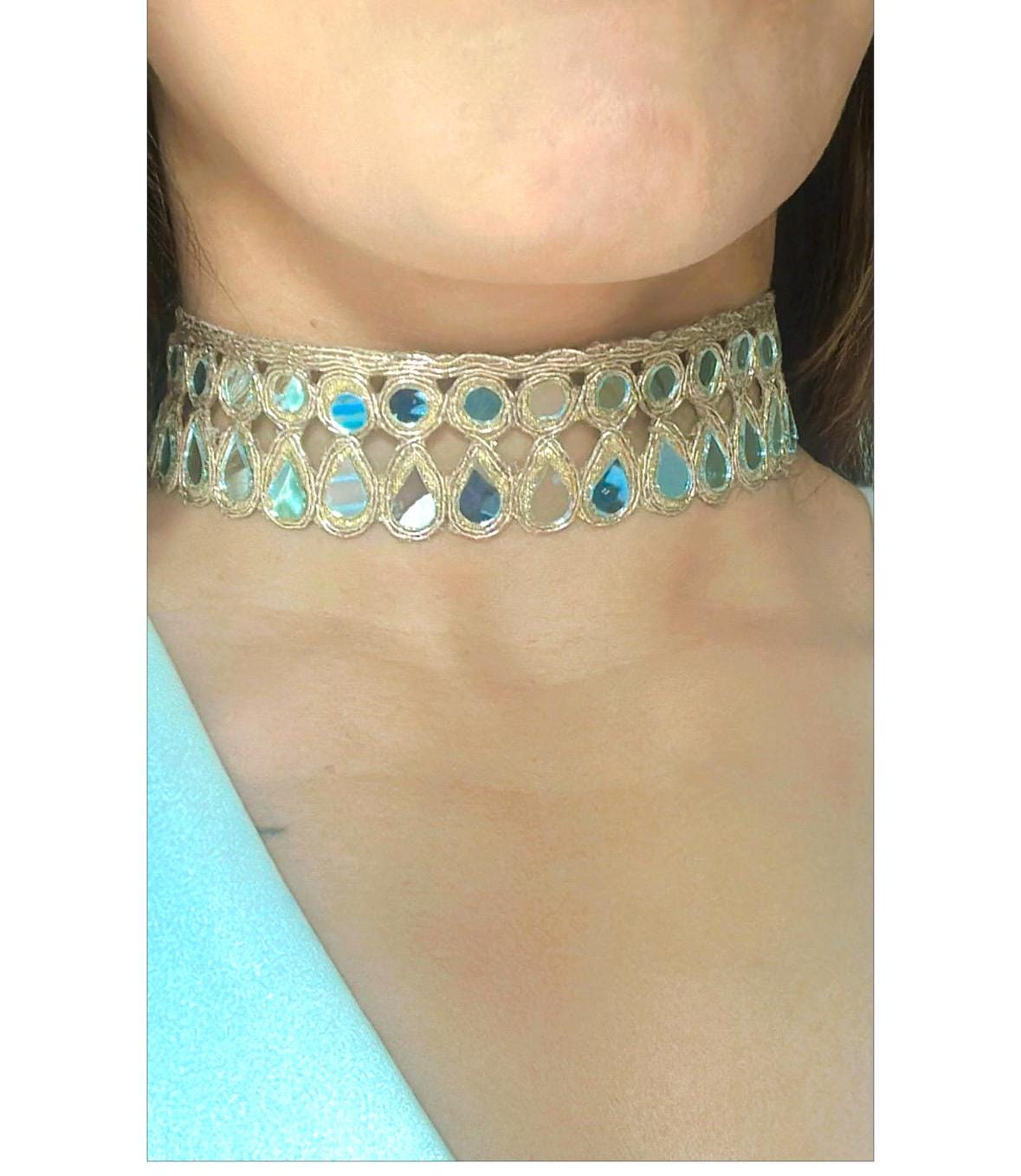 Handmade Lace Choker Necklace Nature Inspired Party Jewelry for Trendy Young Style Gothic Festival