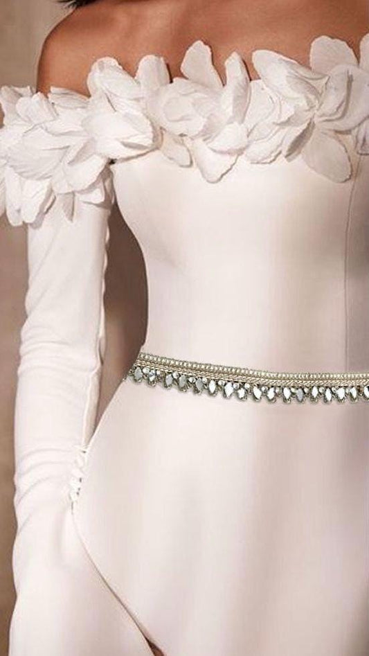 Elegant Rhinestone Border Gold