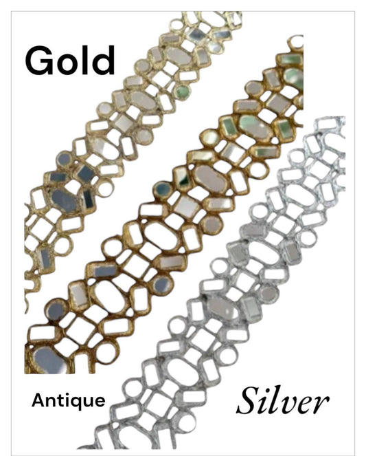 Symmetric Cutwork Mirror Belt Rose Gold