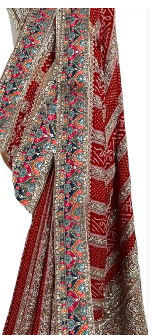 Colourful Zari Sequin Lace Maroon Gold