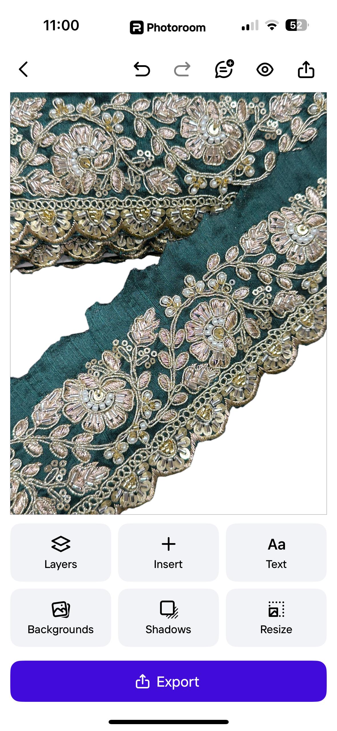 Handmade Scallop Embroidered Lace Trim Floral Sequin Pearl Bead Embroidery