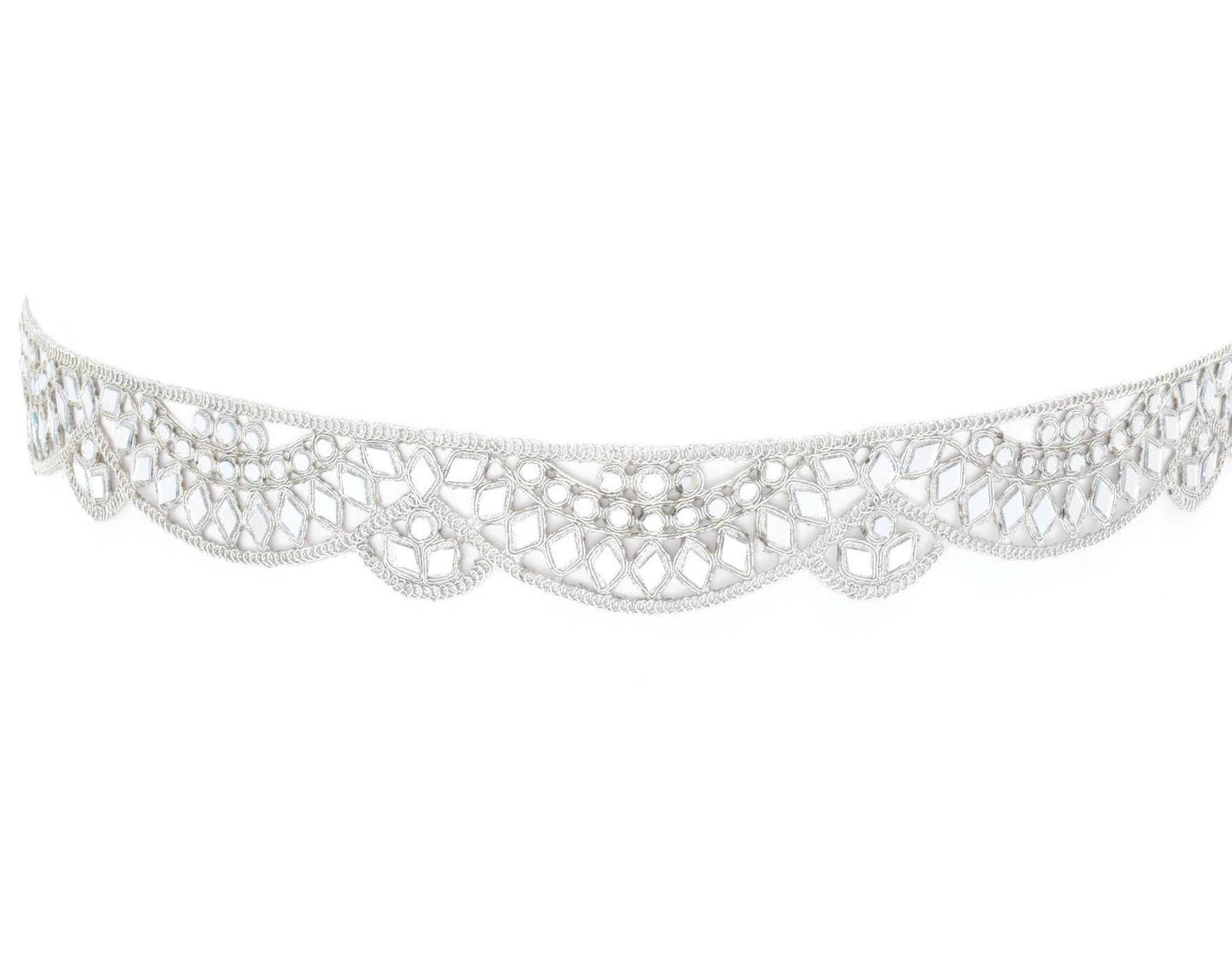 Mirror Belt Sparkling Crystal Choker Lace Waist Belt Gift Set Combo Bohemian Jewelry