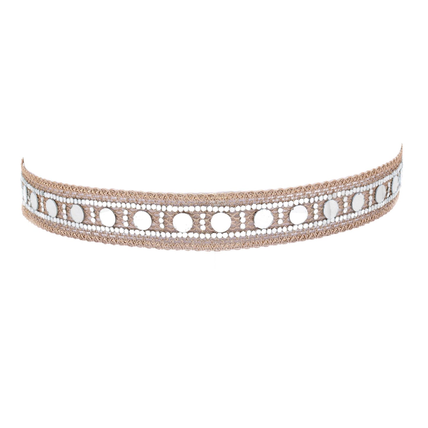 Handmade Mirror Belt Choker Set Crystal Metallic Thread Work Festival Belly Dance Costume Accessory Gift