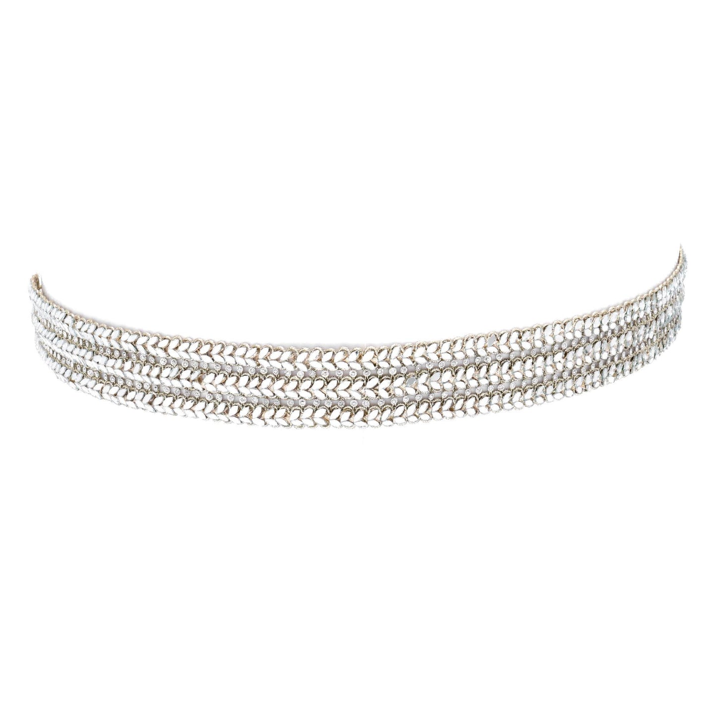 Vine Choker Necklace Zircon Jewelry Fabric Statement Waist Belt Shiny Handmade Accessory