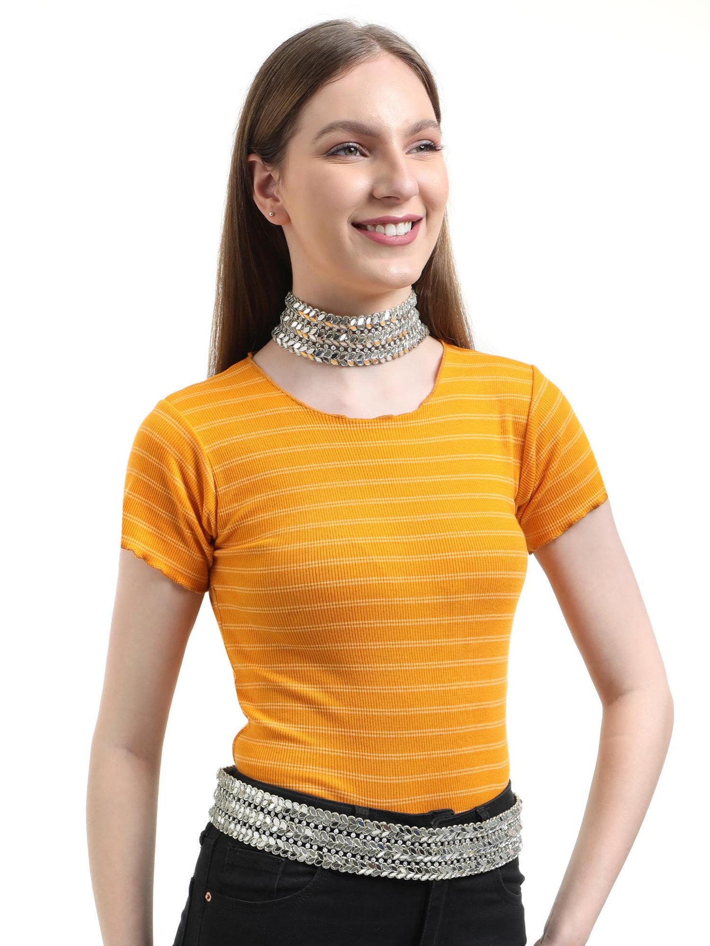 Vine Choker Necklace Zircon Jewelry Fabric Statement Waist Belt Shiny Handmade Accessory