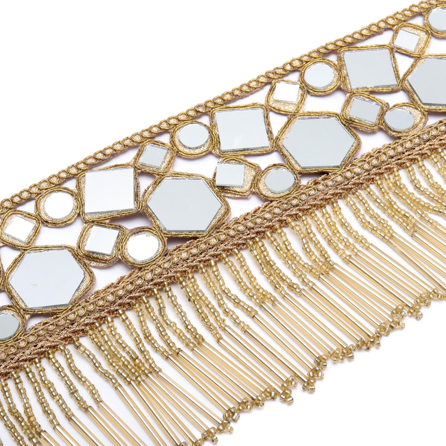 Tassel Choker Necklace Jewelry Mirror Fabric Statement Neckband Handmade Accessory