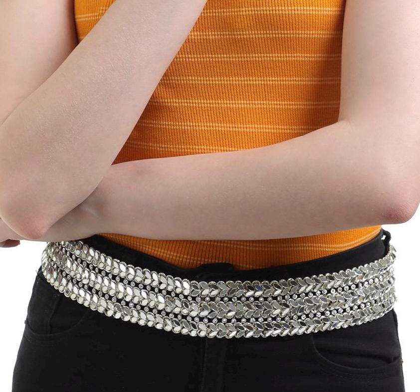 Vine Choker Necklace Zircon Jewelry Fabric Statement Waist Belt Shiny Handmade Accessory
