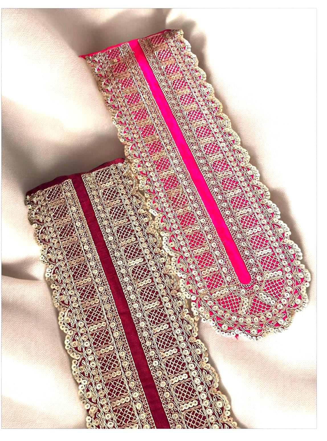 Black Velvet Neckline Embroidery with Golden Beads and Sequins for Kurti, Suit, Dress
Handcrafted Indian Neckline Embroidery with Golden Beads and Sequins for DIY Crafts
Traditional Indian Neckline Design with Golden Beads and Sequins for Bridal Wear