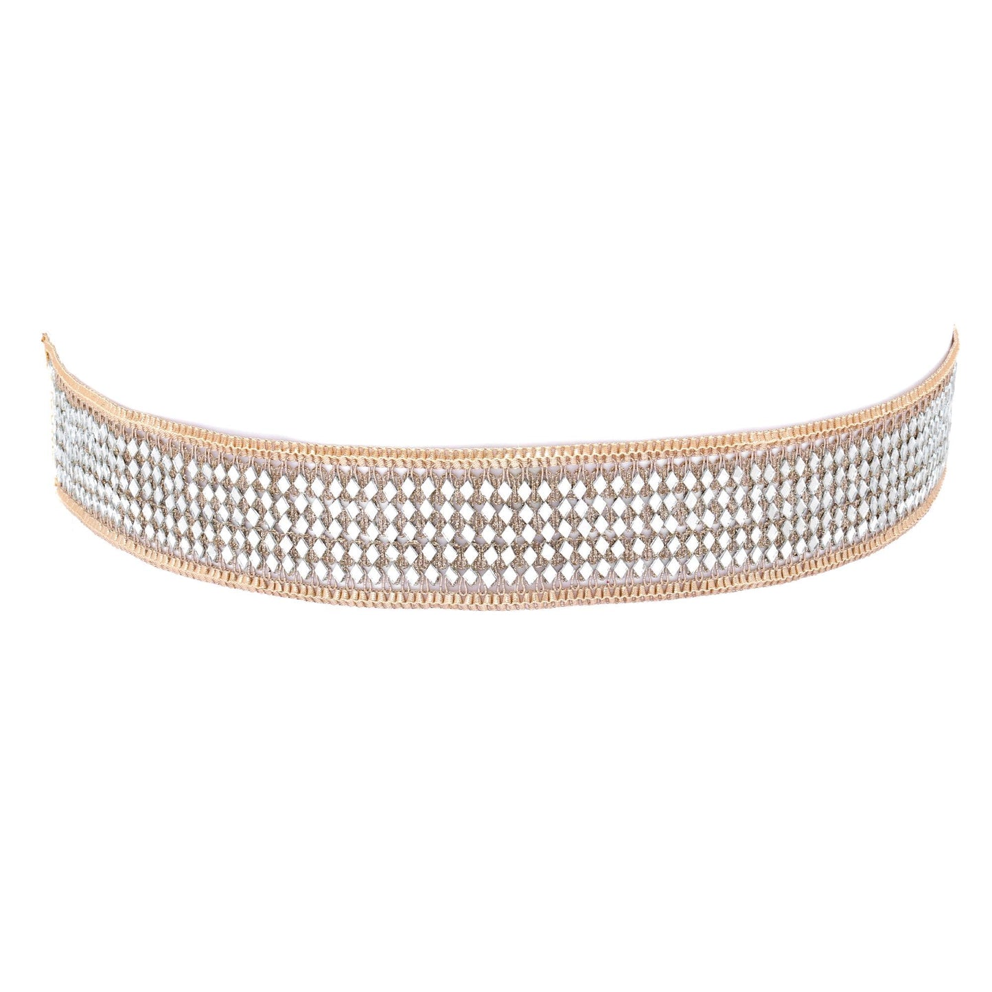 Mirror Belt High-Shine Fabric Choker Jewelry Geometric Handmade Party Accessory Minimalist Necklace