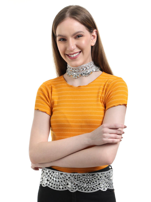 Ethnic Silver Lace Choker Silver