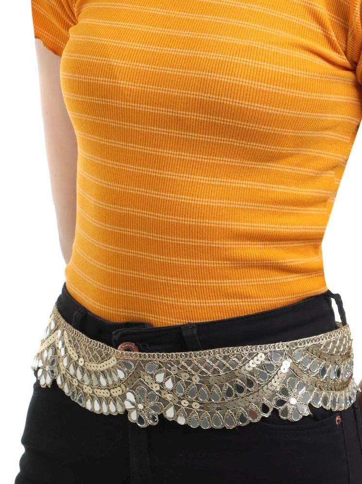 Flower Sequin Choker Mirror Necklace Waist Belt Trendy Festival Jewelry Unique Floral Accessory Handmade