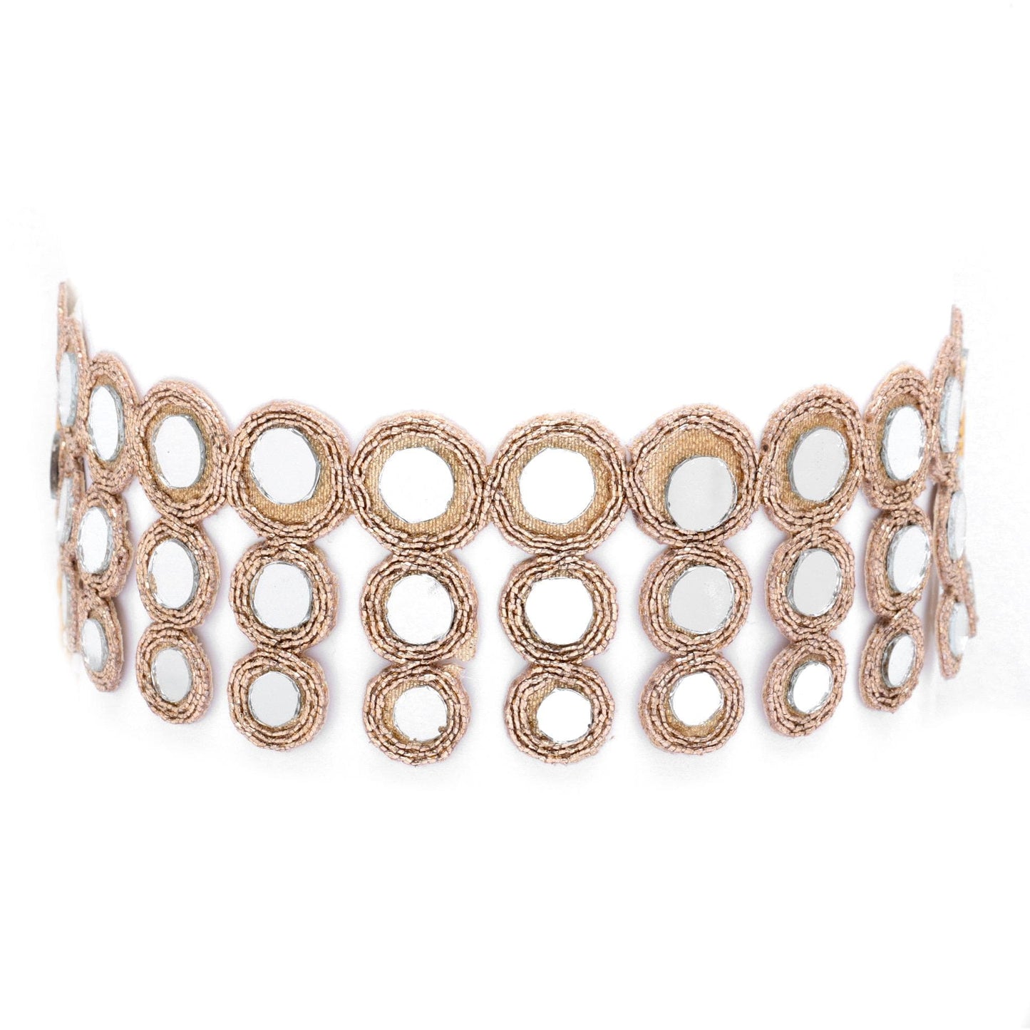 Sparkle Ora Cascade Necklace High-Shine Fabric Choker jewelry Layered Handmade Accessory