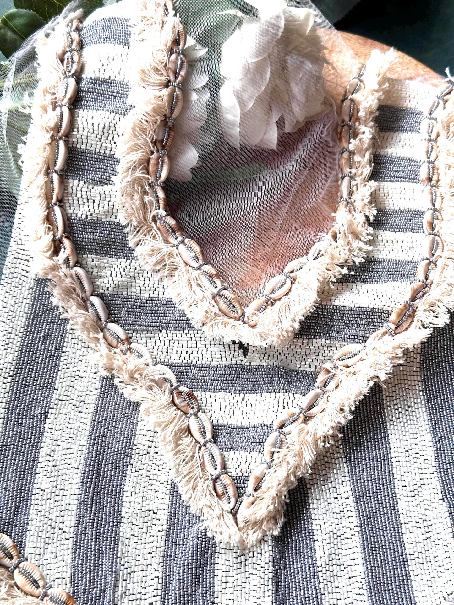Neckline Patch Glass Bead Sew On Hand Embroidered Patch Lace Applique