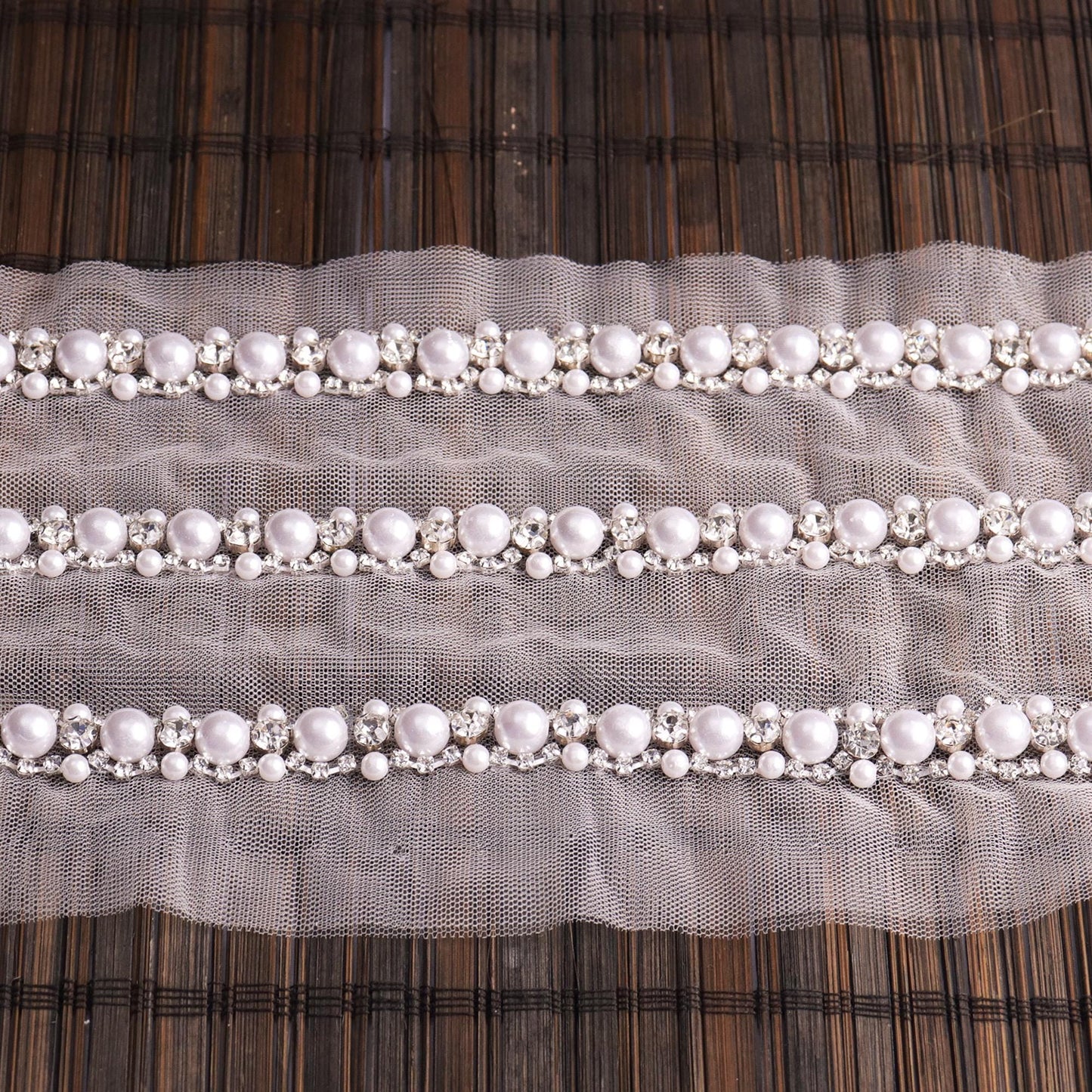 Handmade Embroidered Lace Wedding Veil Edging Thin Tape For Belt Strap Wedding Décor