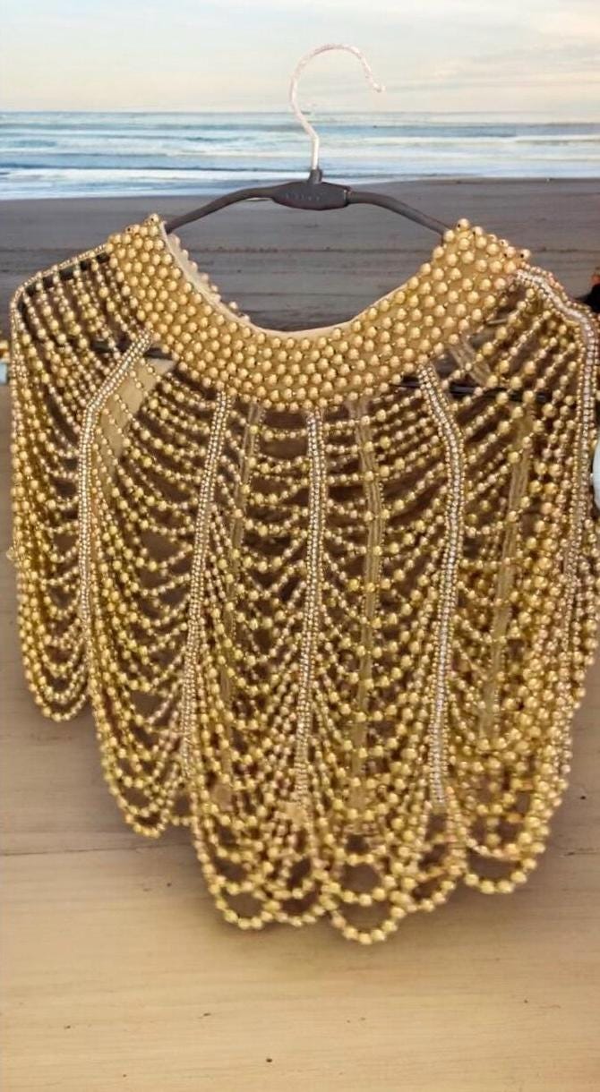Rhinestone Pearl Handmade Bridal Cape Wedding Veil Shoulder Coverup