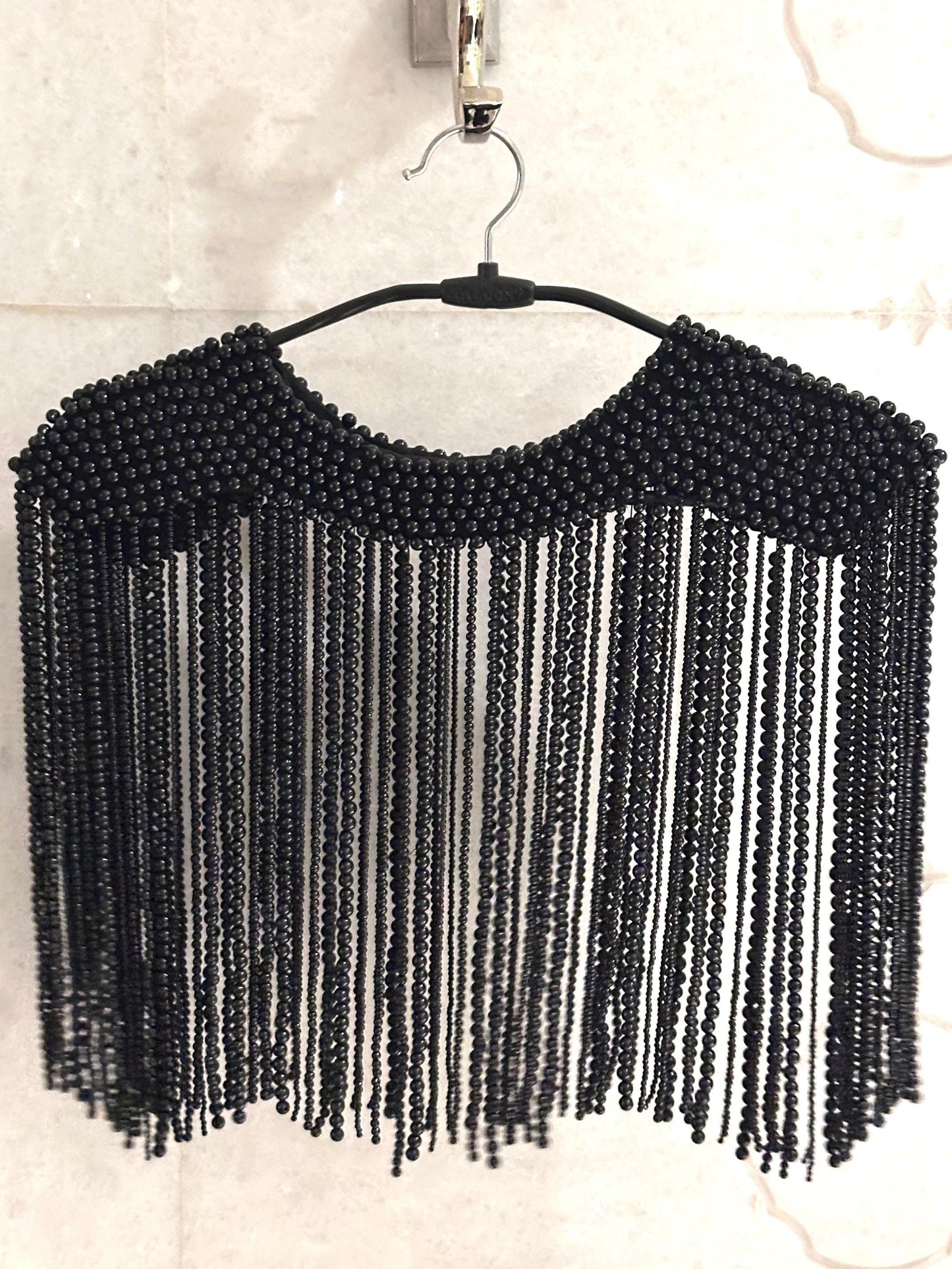 Handcrafted Pearl Bead Shoulder Jewelry Fringe Epulets Wedding Dress Coverup Shoulder Necklace