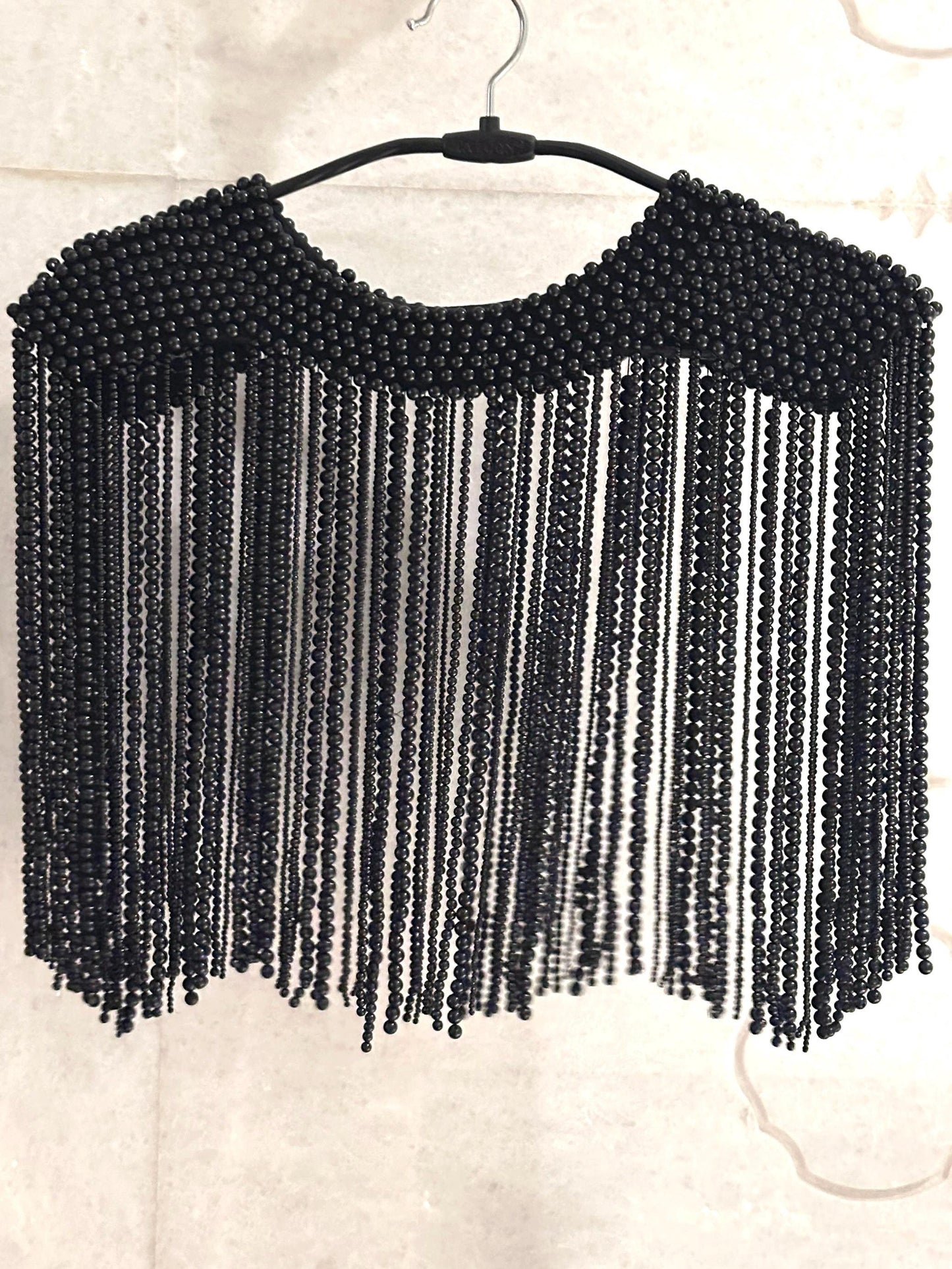 Handcrafted Pearl Bead Shoulder Jewelry Fringe Epulets Wedding Dress Coverup Shoulder Necklace