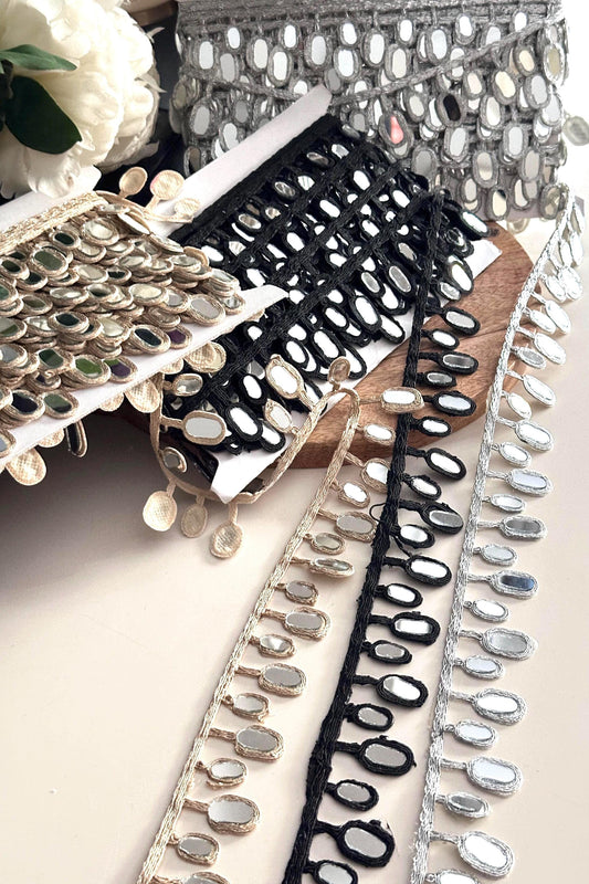 Geometric Pattern Mirror Trim Lace Multicolor