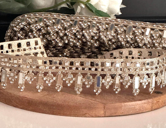 Geometric Mirrored Zircon Trim Gold