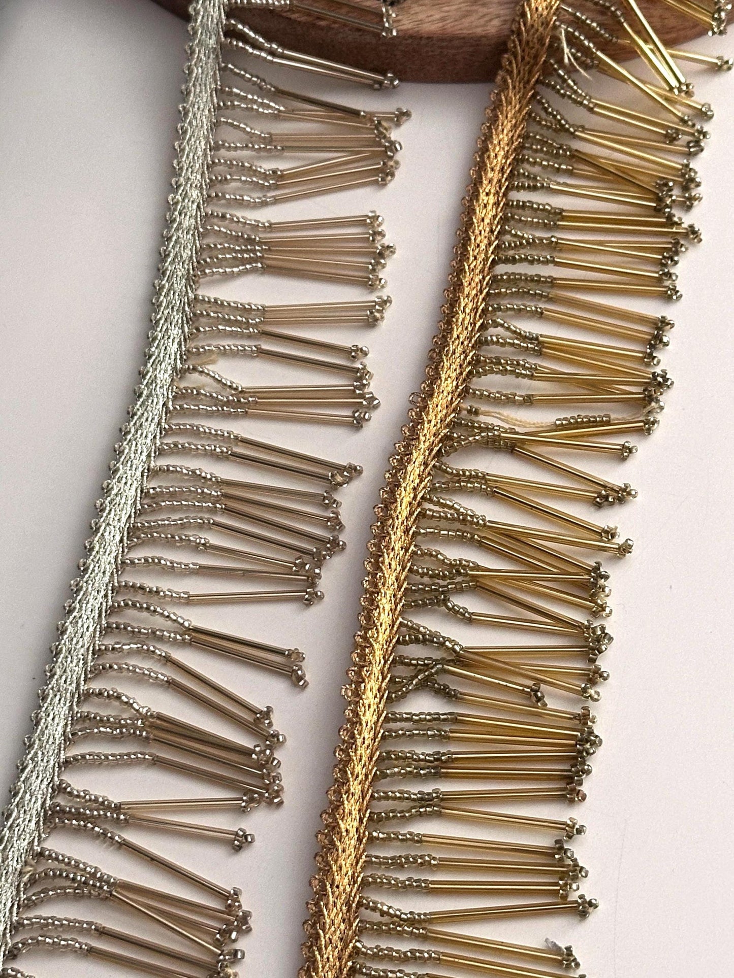 Antique Gold Glass Bead Latkan Decorative Tassel Cinta Espejo Latkan Trim 5cm